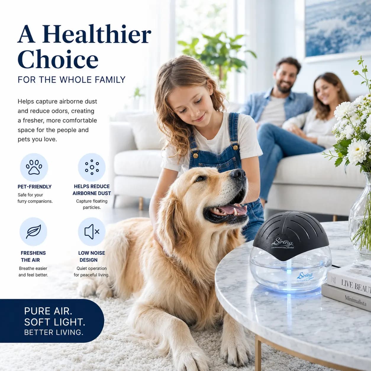 Water Air Purifier with Essential Oil Diffuser