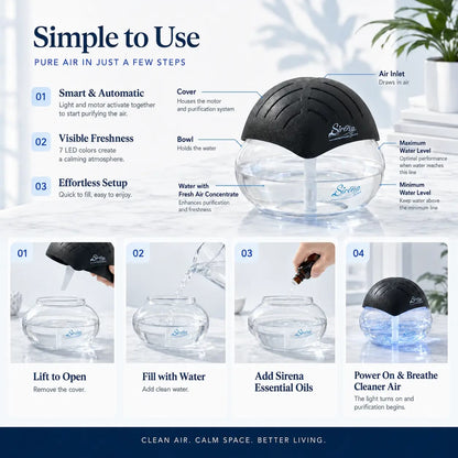 Water Air Purifier with Essential Oil Diffuser