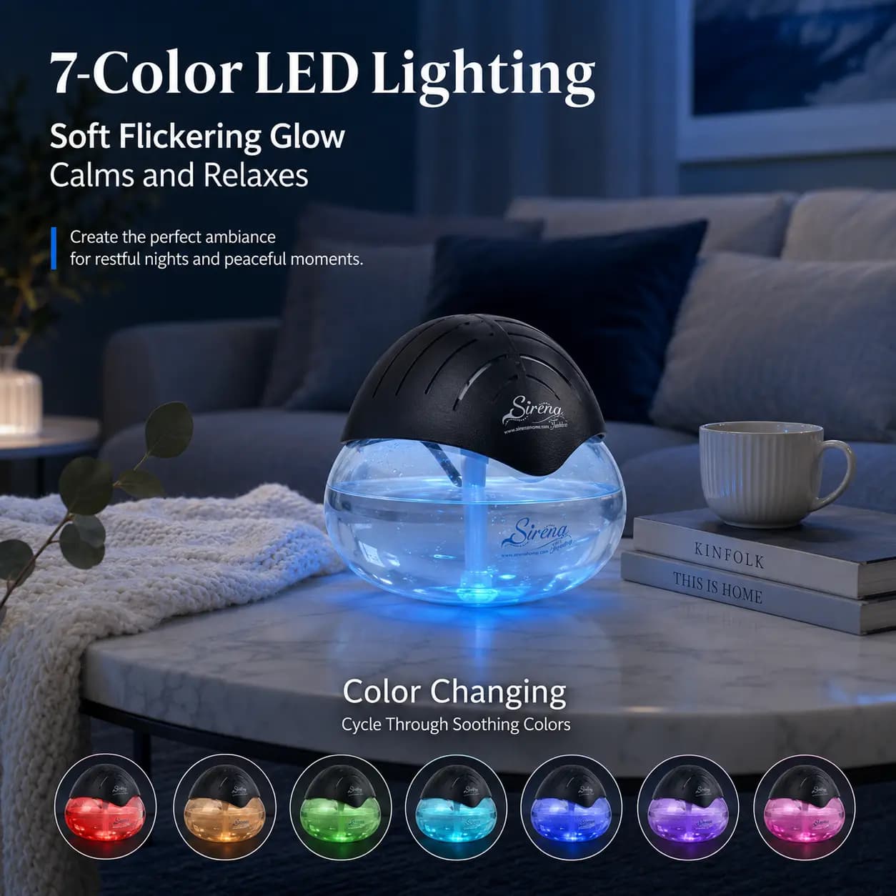 Water Air Purifier with Essential Oil Diffuser